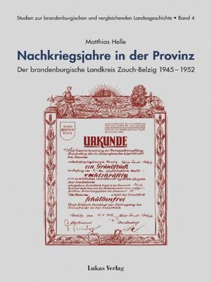 cover image of Nachkriegsjahre in der Provinz